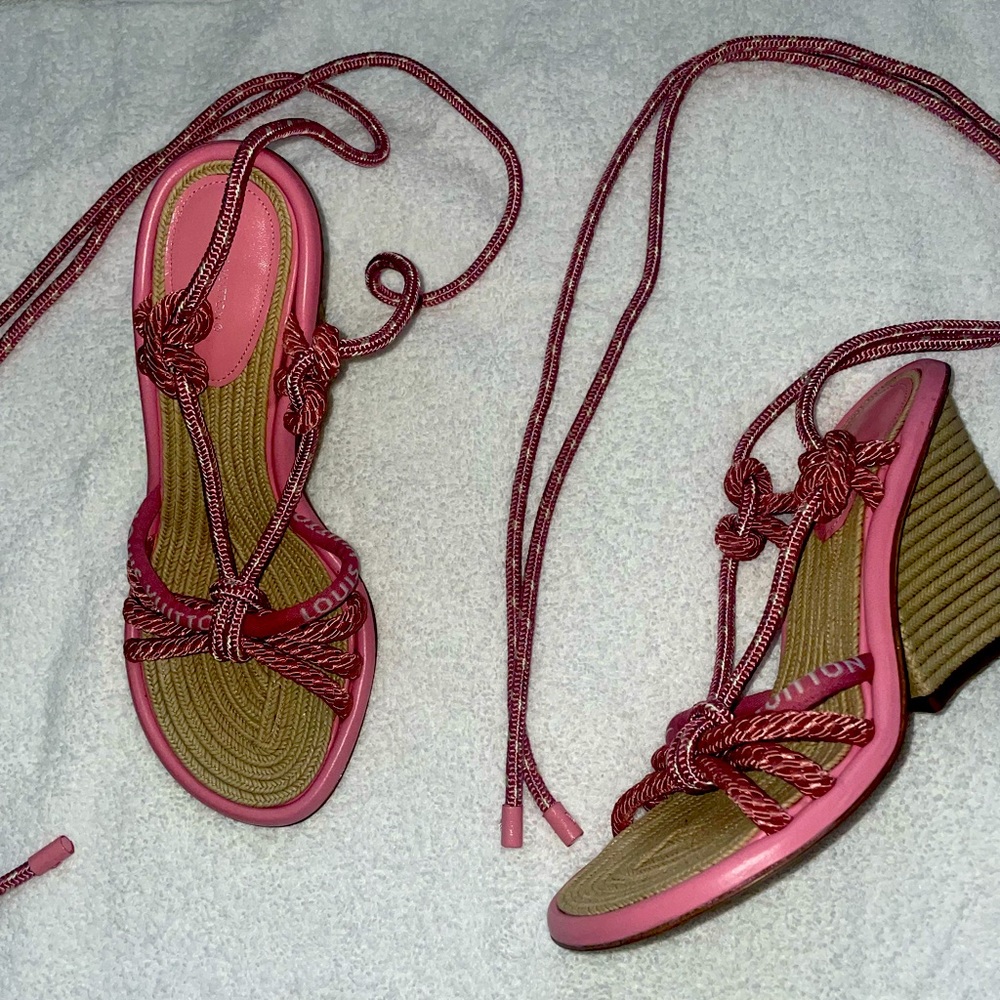 LV lace up wedge/ Maia Sandal 95cm